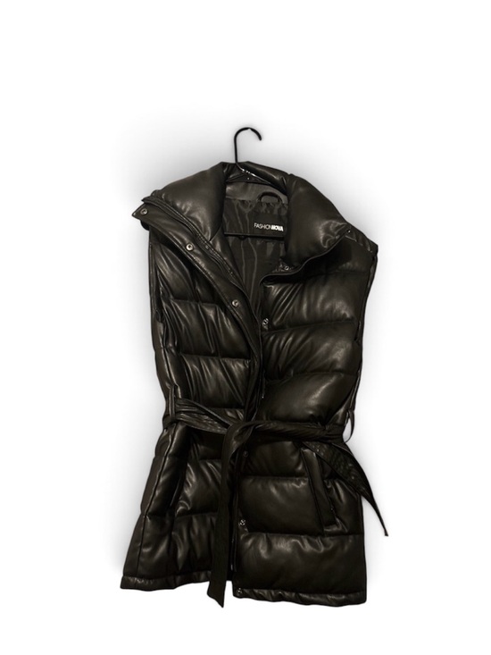 Fashion Nova Jackets & Blazers - Fashion Nova Black Quilted Belted Puffer Vest